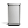 45L Brushed Stainless Steel Rectangular Step Can W218