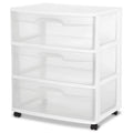 Plastic Storage Drawer Cart with 3 Clear Drawers X720