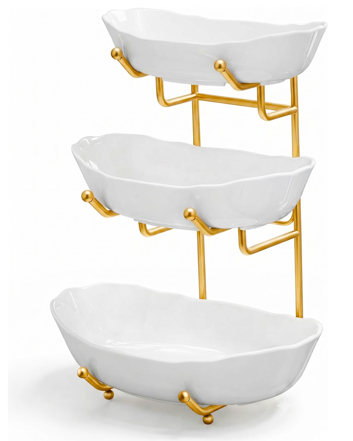 3 Tier Ceramic Fruit Bowl with Stand P223552