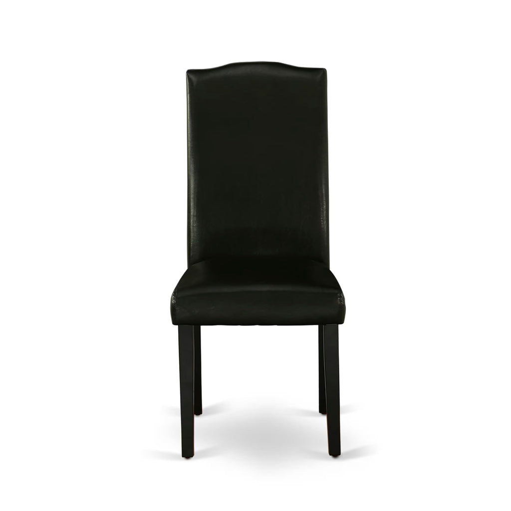 5 Piece Dinette Set with Rectangle Dining Table and 4 Black Faux Leather Chairs K101162