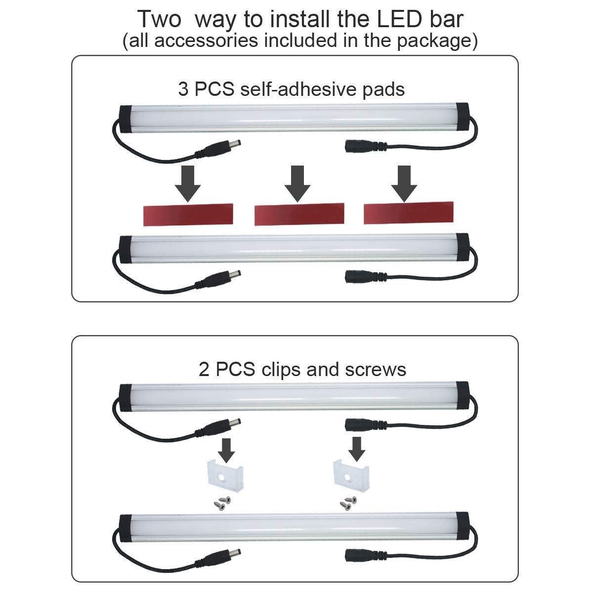 Under Cabinet LED Lighting Kit, 6 PCS 12 Inches Light Bars, Daylight White W16406