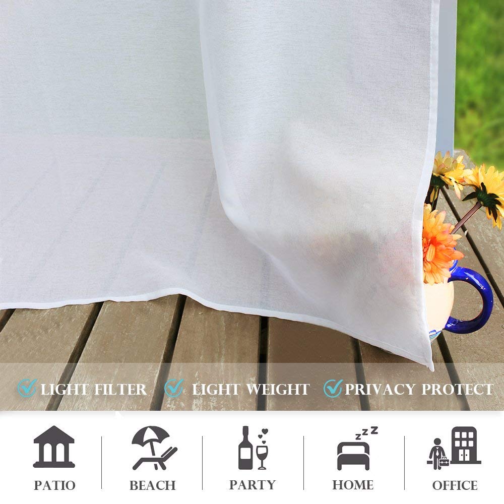 Waterproof Semi-Sheer Outdoor Curtains L528599