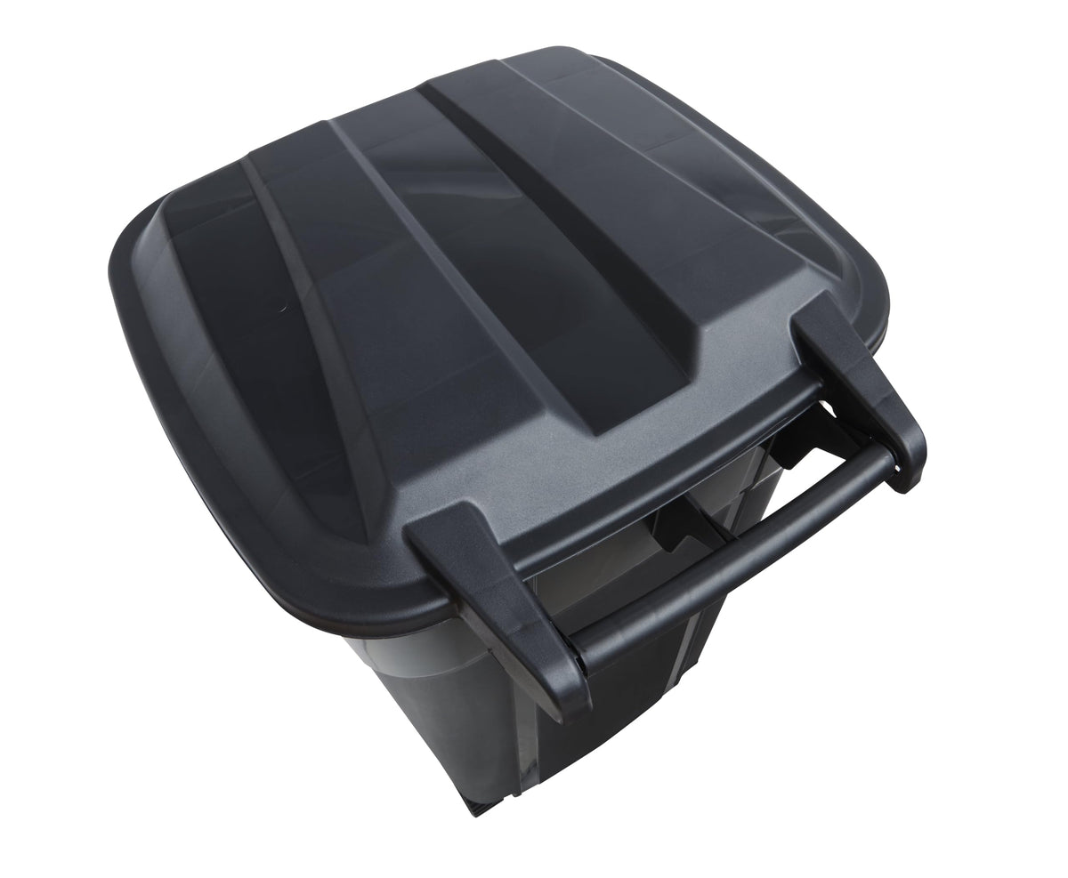 32 Gallon Wheeled Heavy Duty Plastic Garbage Can with Attached Lid G741665