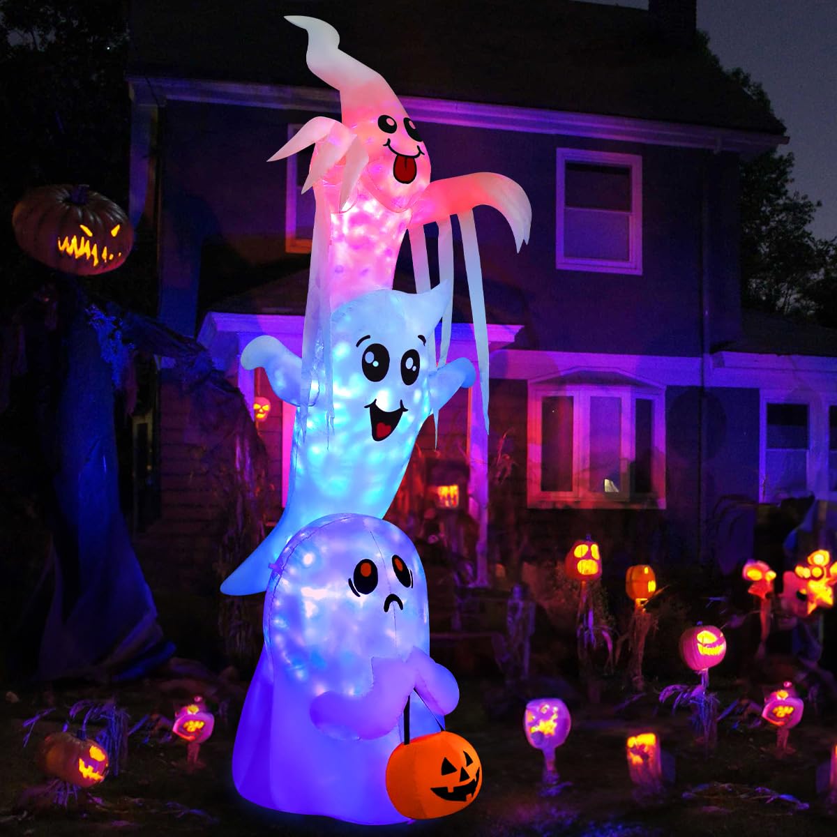 9.8 FT Halloween Inflatable Ghost Outdoor Decoration with Built-in LEDs T3873