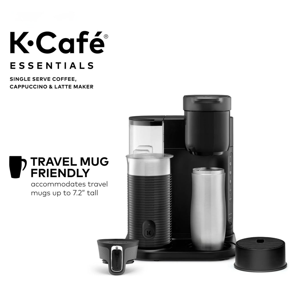 Black Single Serve Coffee Maker with Milk Frother Z481
