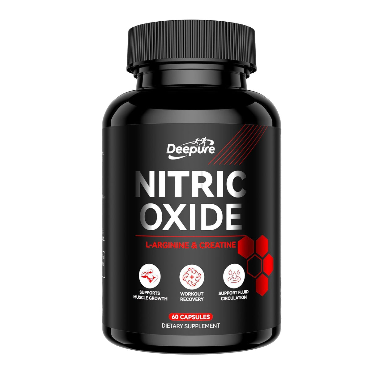 Nitric Oxide Booster with L-Arginine, Creatine, Citrulline & Beetroot, 60 Capsules T676117