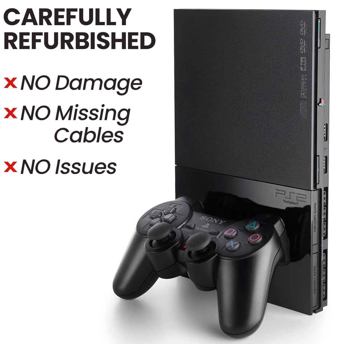 Black PlayStation 2 Console with 2 Wireless Controllers Z515310