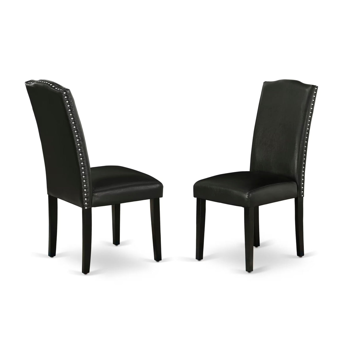 5 Piece Dinette Set with Rectangle Dining Table and 4 Black Faux Leather Chairs K101162