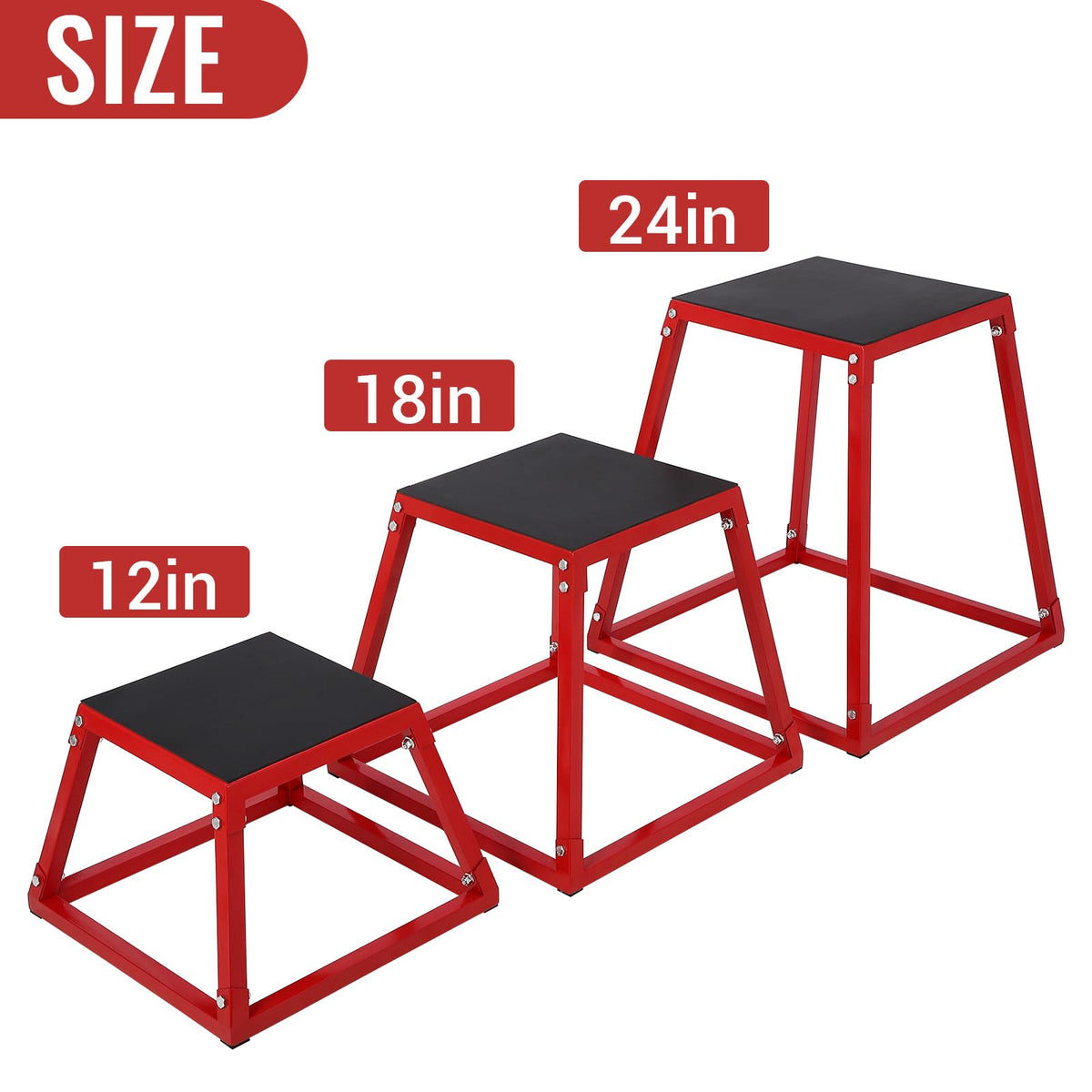 Steel Jump Box Set with Non-Slip Rubber Pad H4831