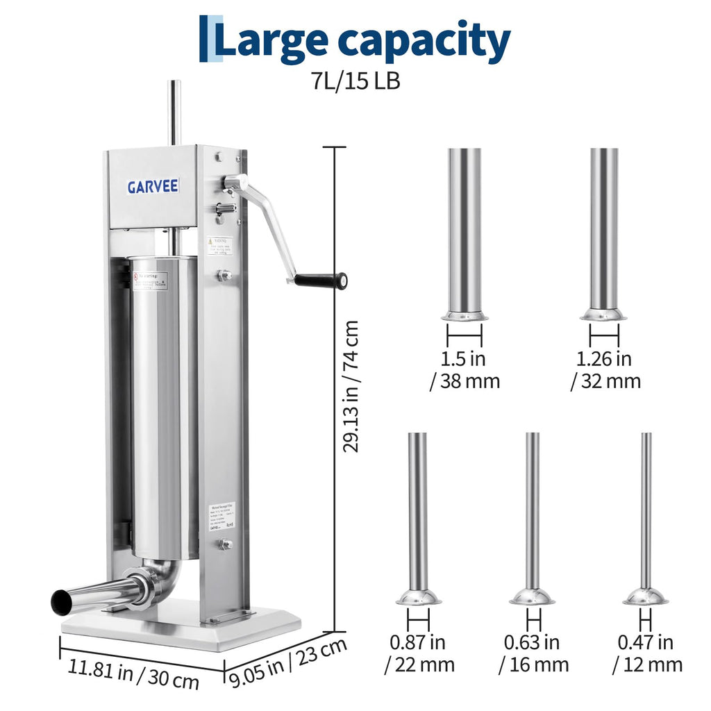 7 L 2-Speed Vertical Sausage Stuffer O956