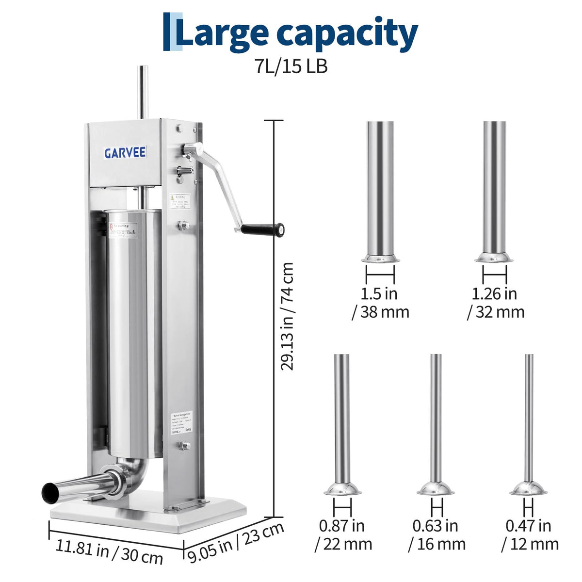 7 L 2-Speed Vertical Sausage Stuffer O956