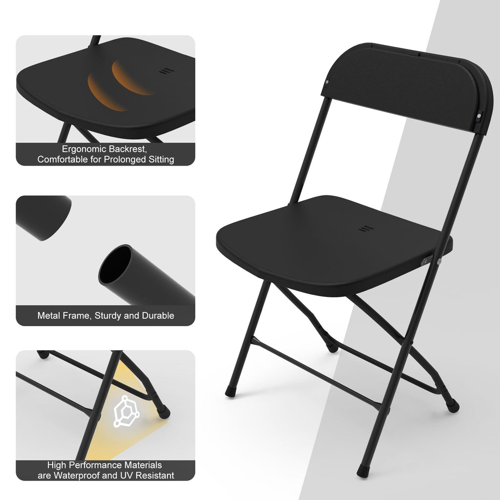 Plastic Folding Chairs Set of 10 N860
