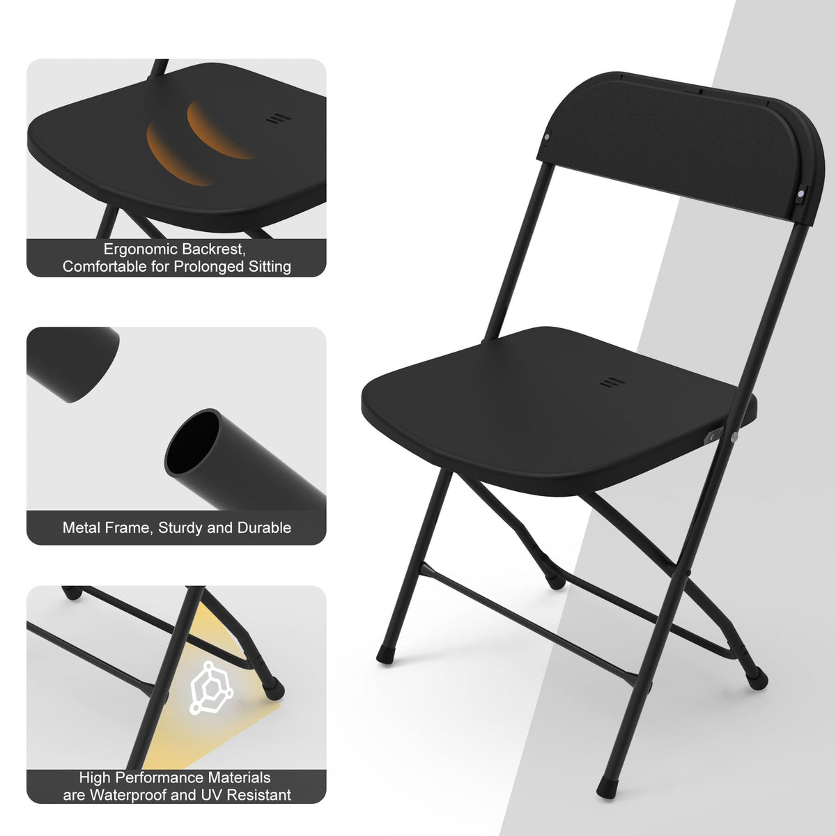 Plastic Folding Chairs Set of 10 N860