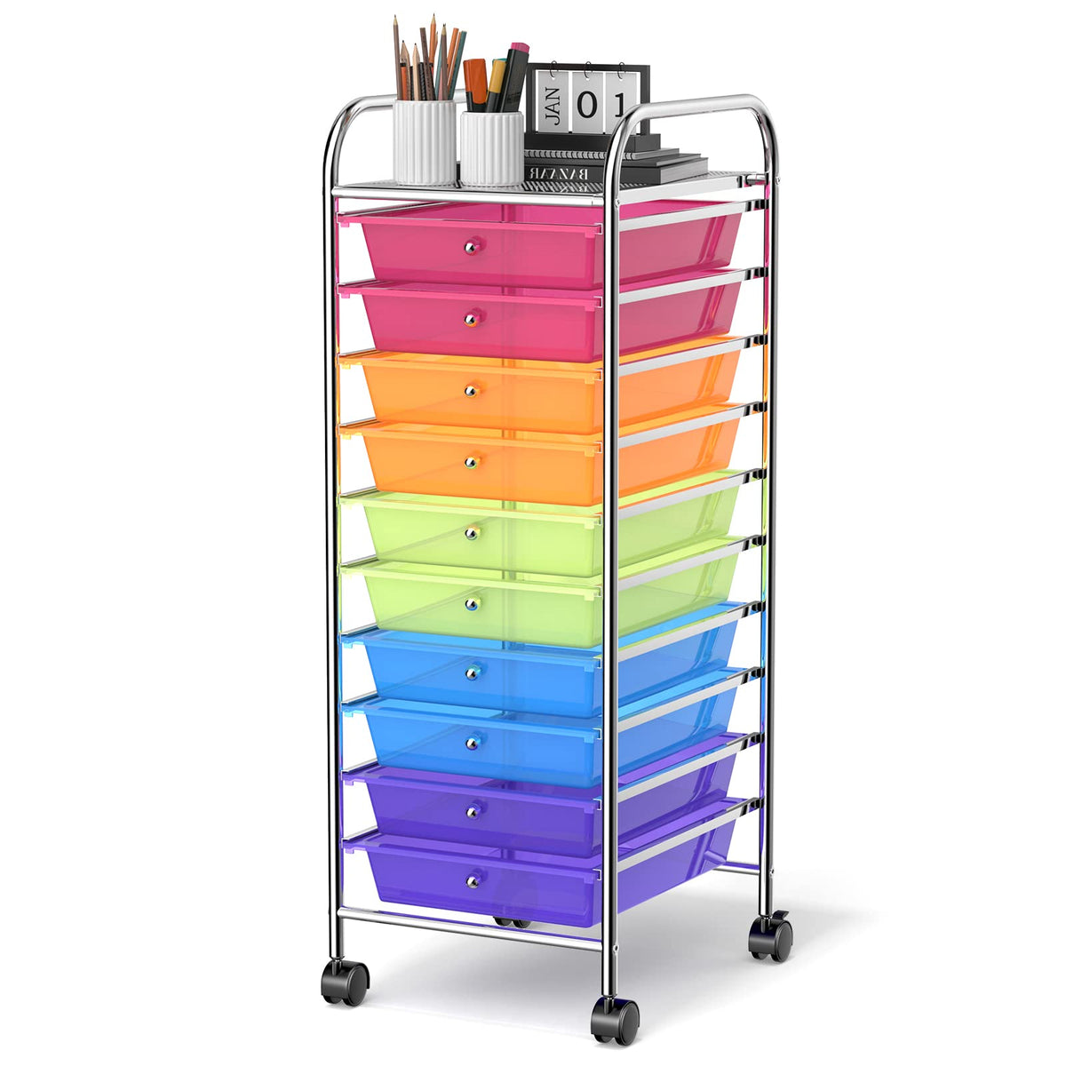 10 Drawer Rolling Storage Cart Organizer R5455