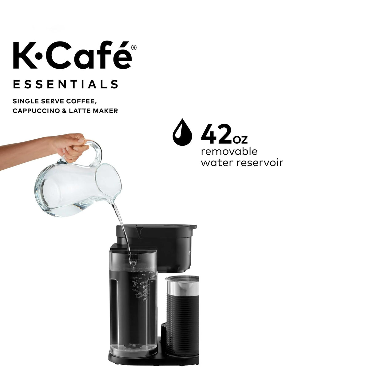 Black Single Serve Coffee Maker with Milk Frother Z481