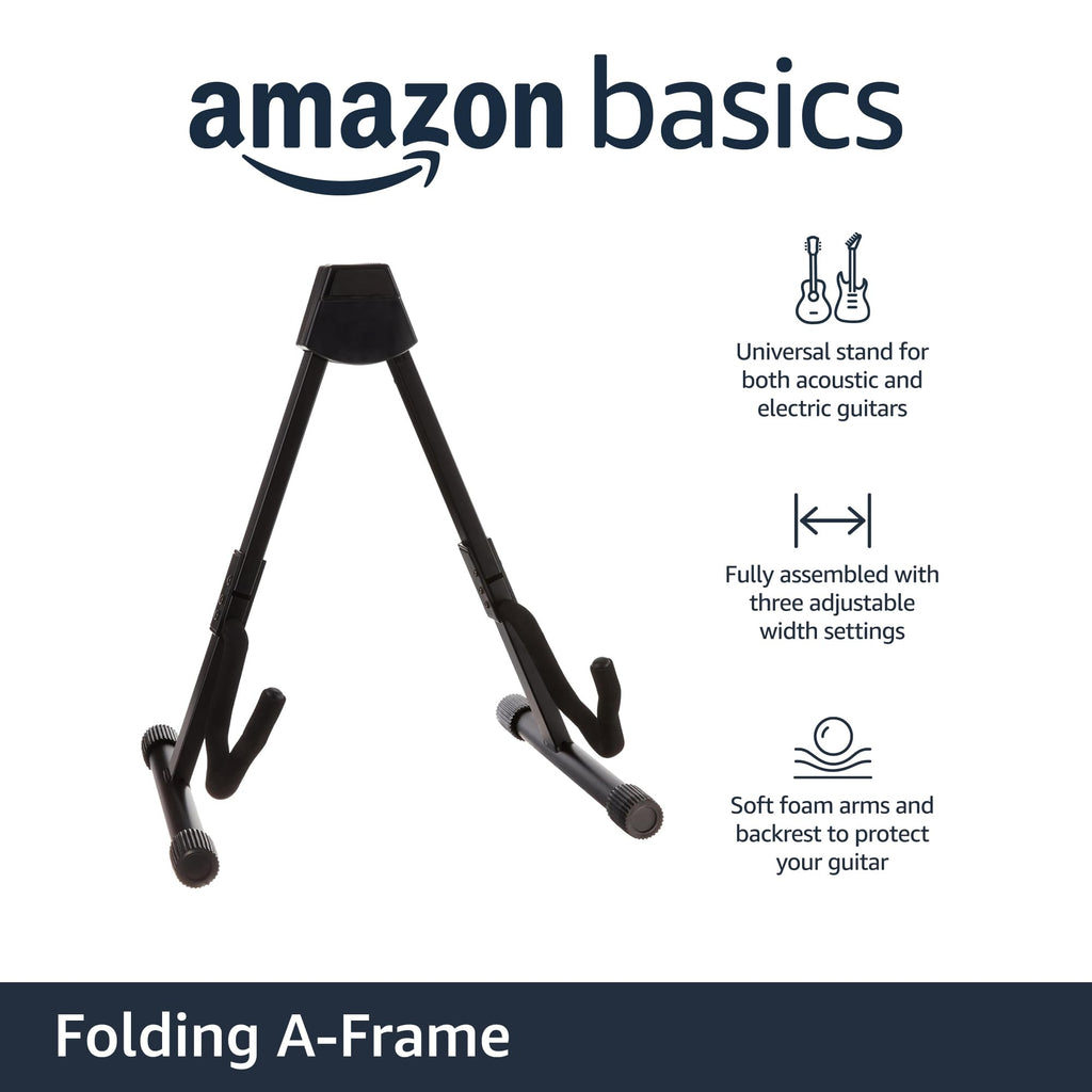 Adjustable Folding Guitar Stand with Padded Foam, Black S1223
