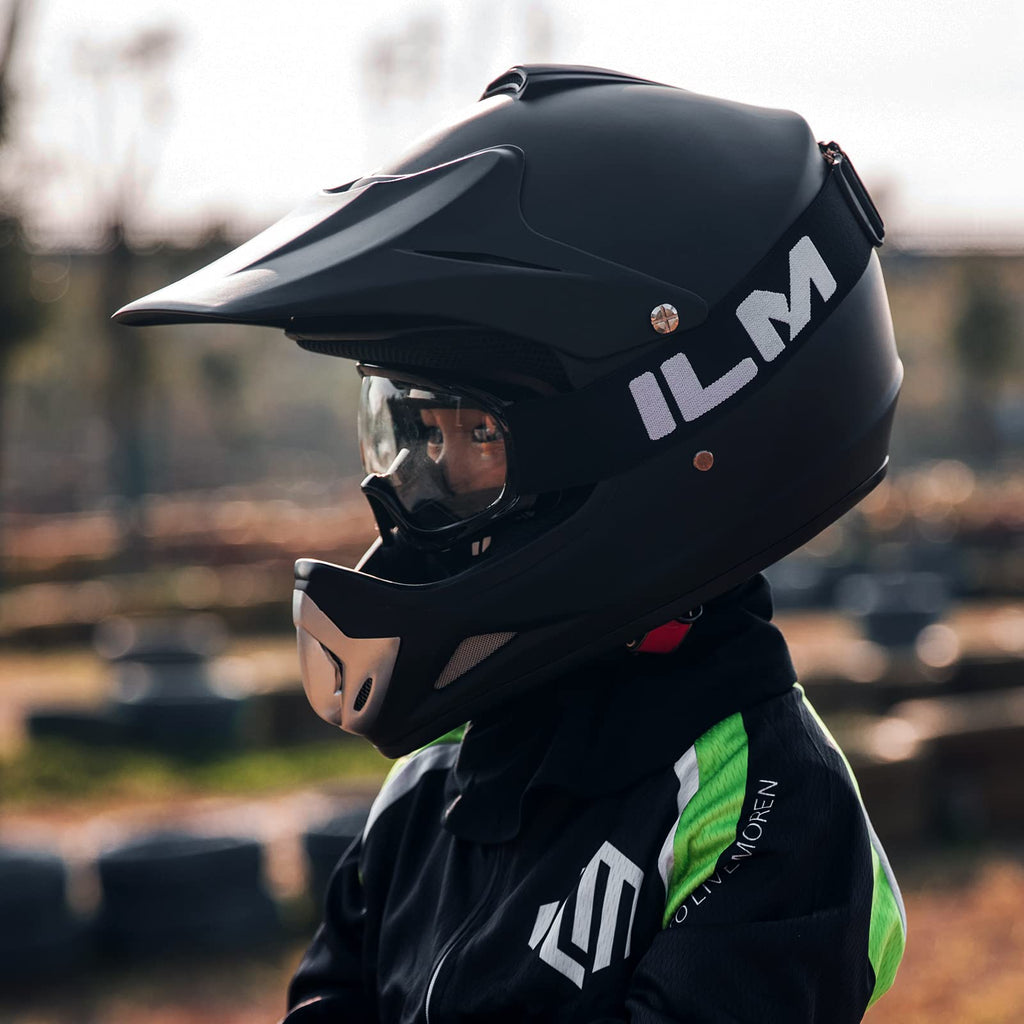 Youth Kids Full Face Motocross Helmet Matte Black Q413982