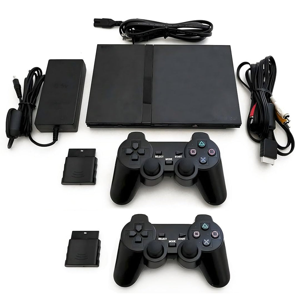 Black PlayStation 2 Console with 2 Wireless Controllers Z515310