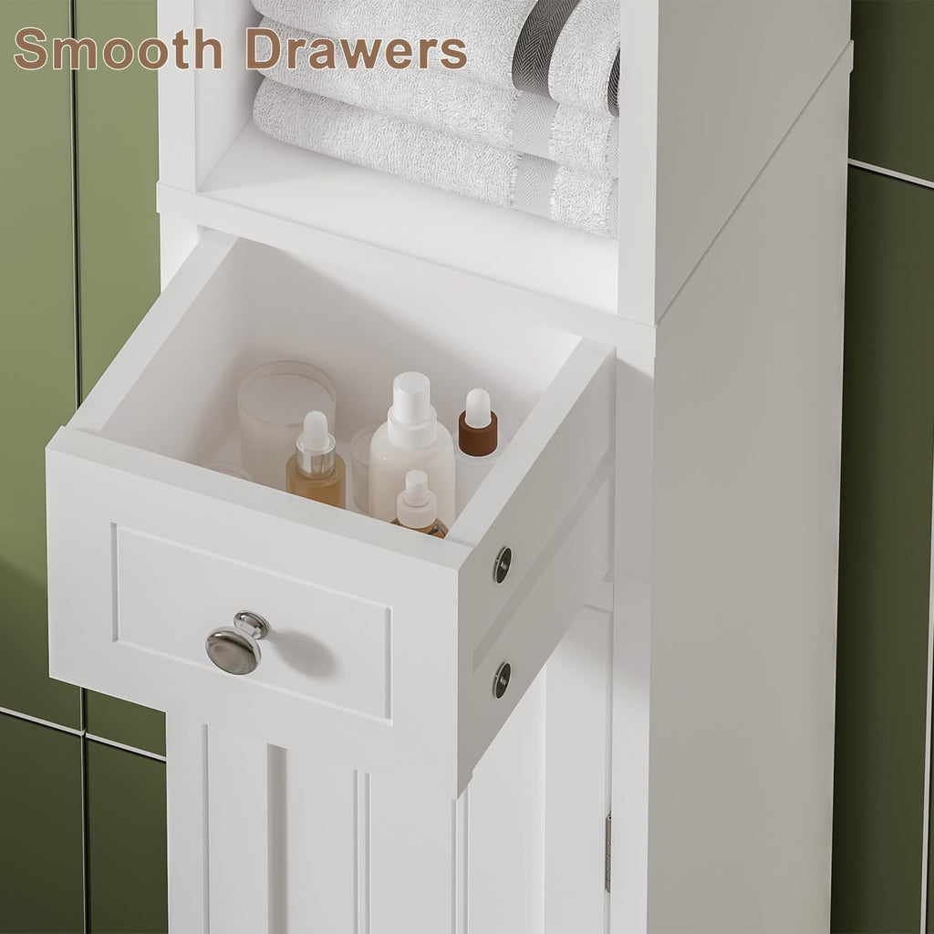 Narrow Bathroom Storage Cabinet with Drawer Y2908