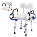 Swivel Shower Chair, 660 LBS, Adjust Height, Pivoting Arms E694
