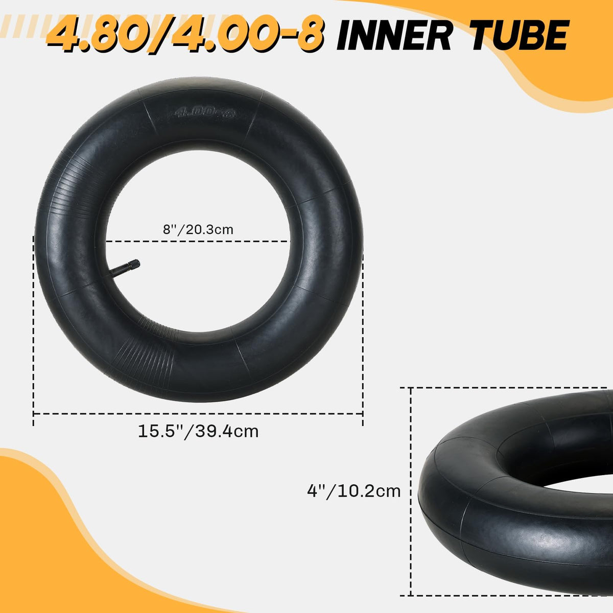 2 Pack 4.80/4.00-8 Inner Tube with TR-13 Straight Valve Stem X71813