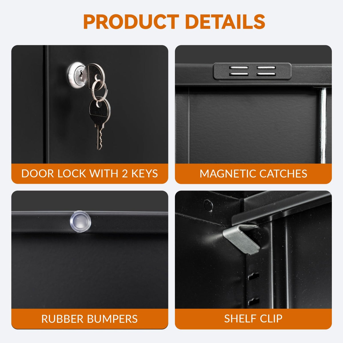 Black Metal Storage Cabinet with 2 Drawers H7371