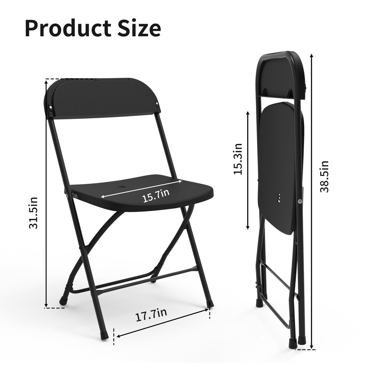 Plastic Folding Chairs Set of 10 N860