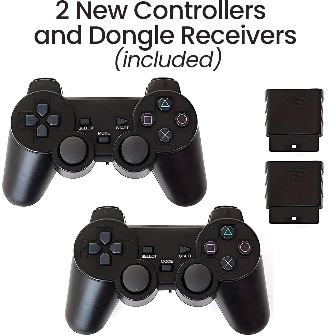 Black PlayStation 2 Console with 2 Wireless Controllers Z515310