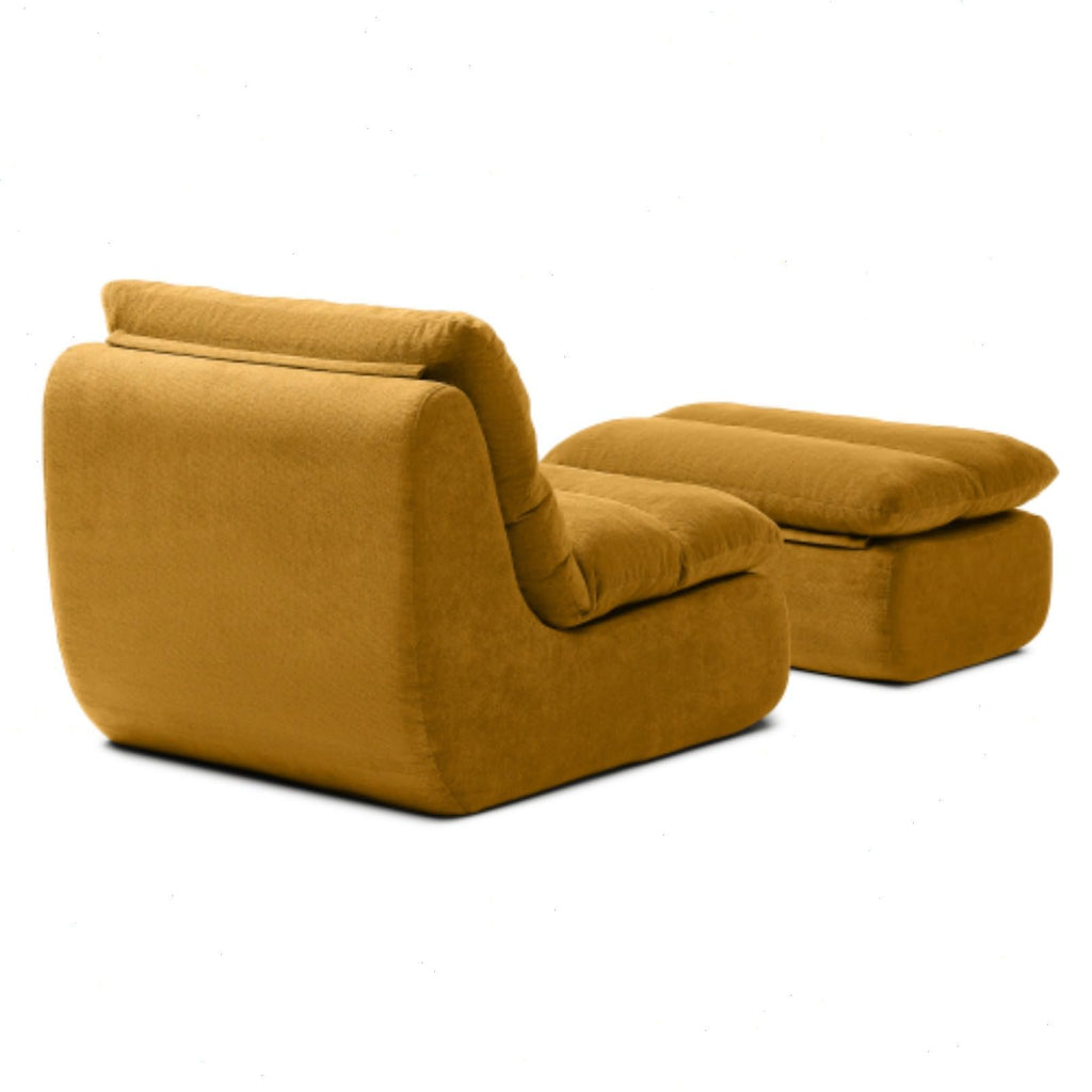Yellow Memory Foam Bean Bag Chair with Ottoman E807