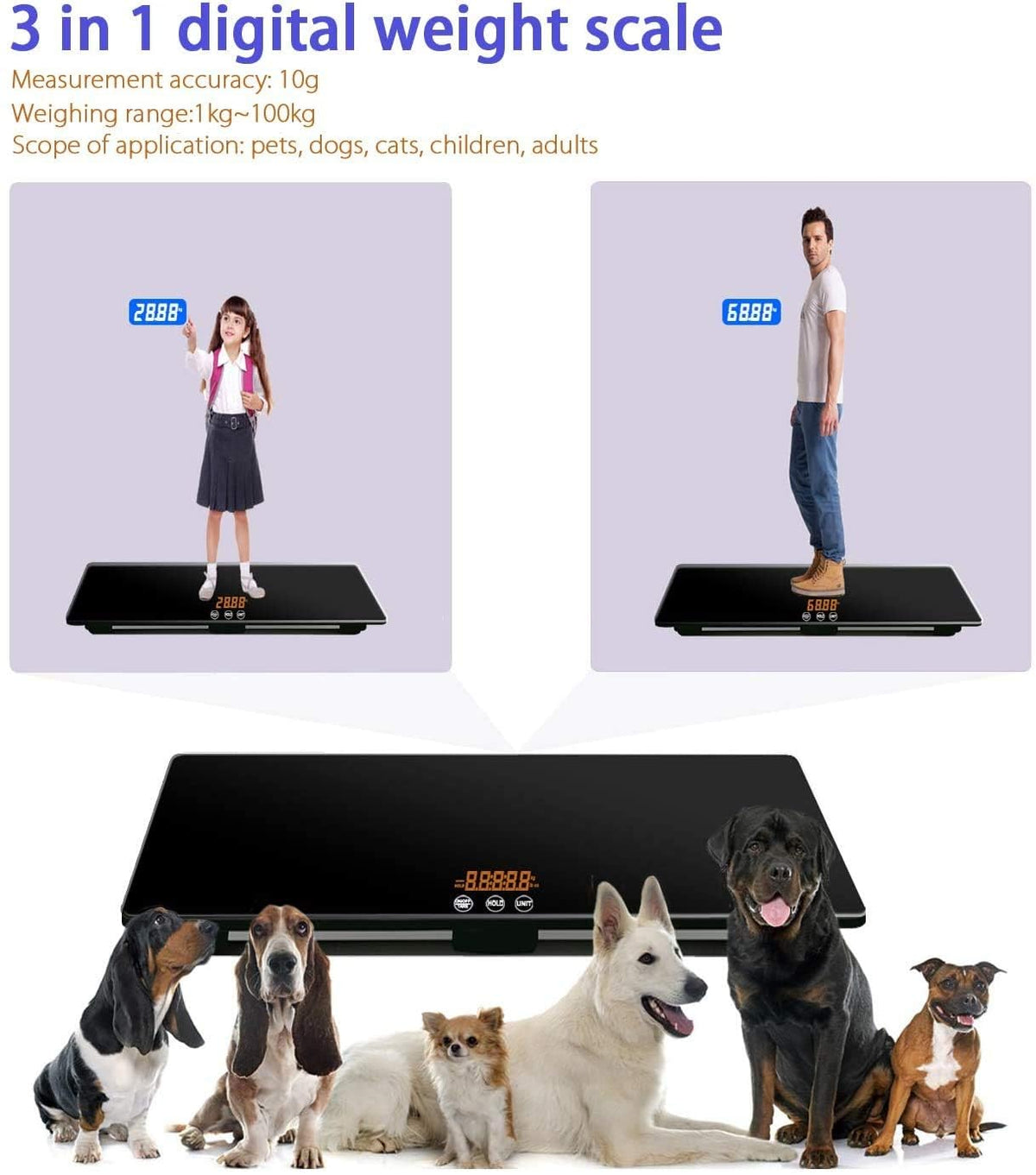 Digital Pet Scale 220 lbs Black I64983