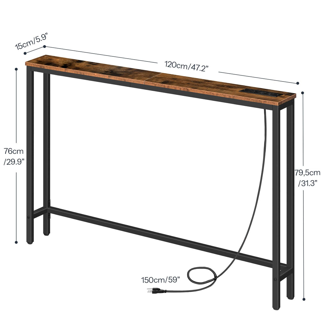 47.2" Narrow Console Table with Power Outlet N95489