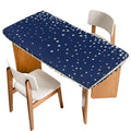 Silver Speckle Fitted Rectangle Tablecloth 32" x 72" Navy Blue Elastic Waterproof Table Cover M620