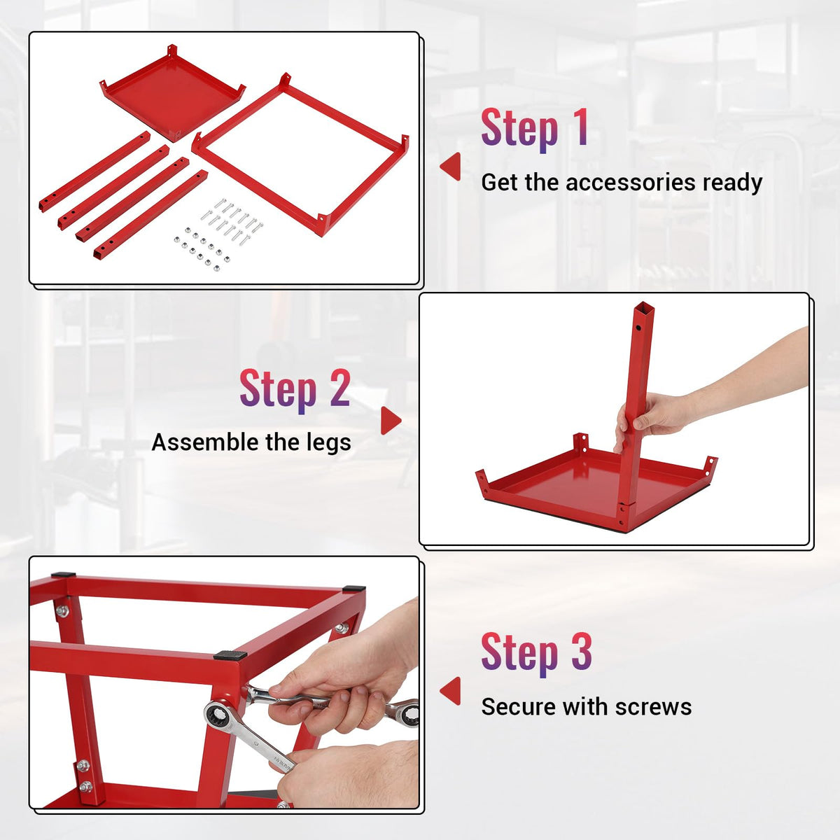 Steel Jump Box Set with Non-Slip Rubber Pad H4831