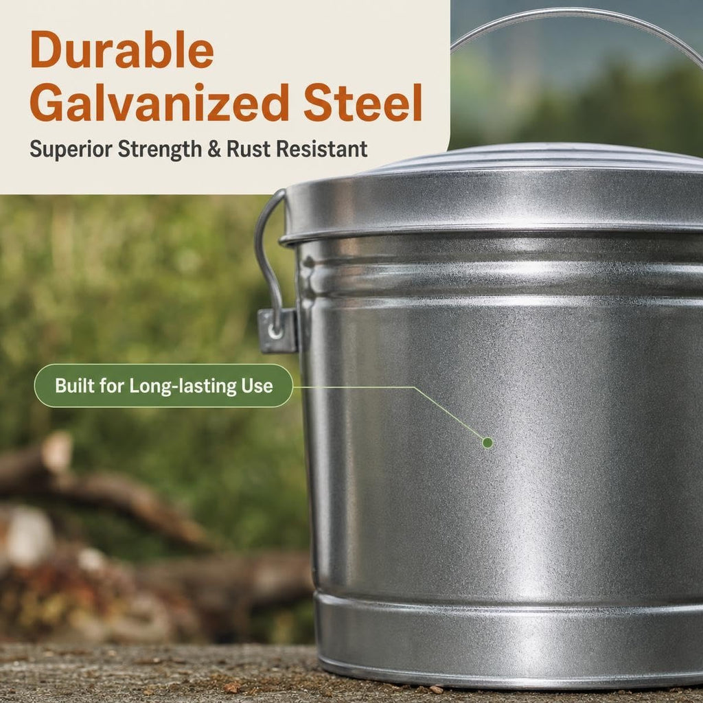 6 Gallon Galvanized Storage Can with Lid Q988484