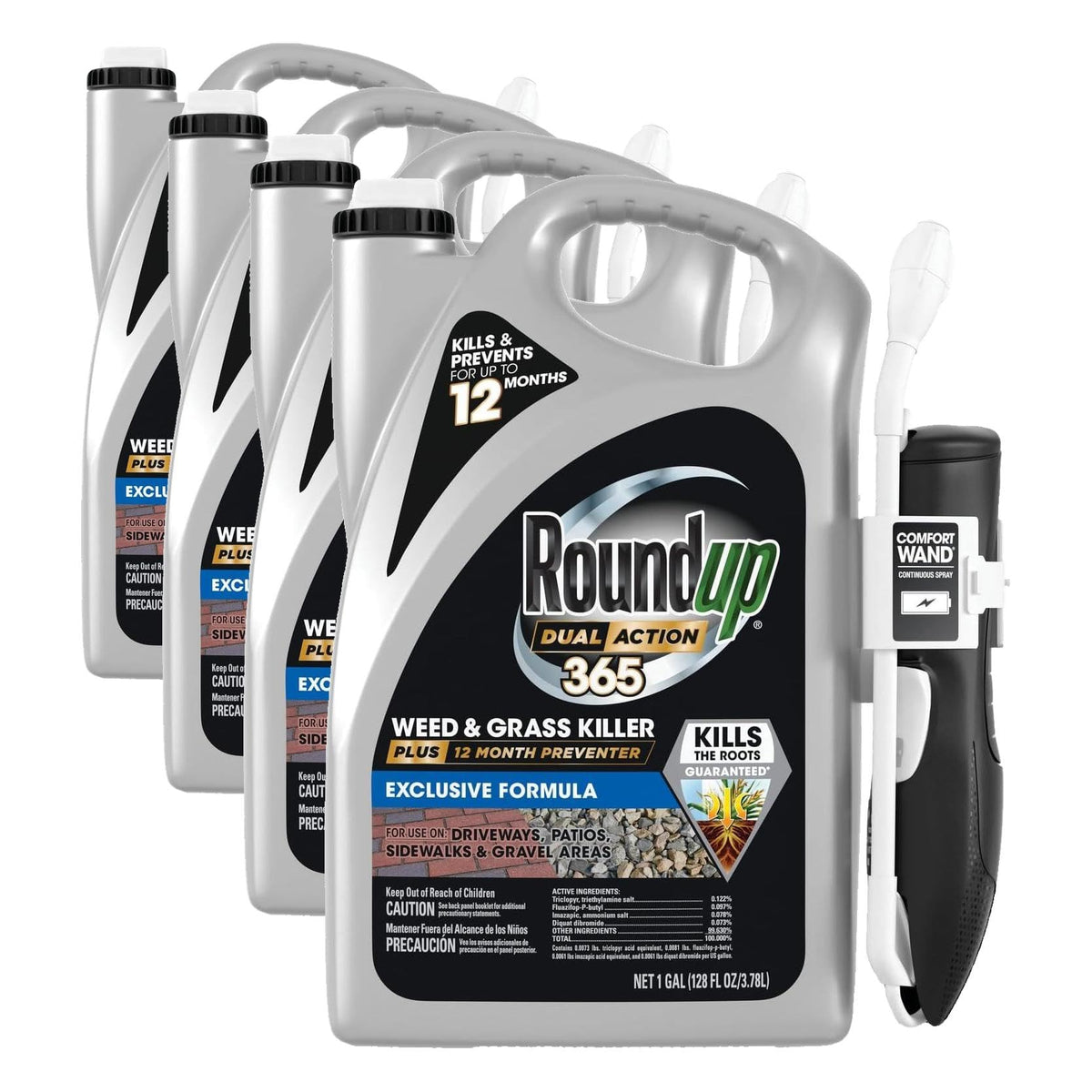 Weed & Grass Killer Plus 12 Month Preventer, 1 gal., Wand (Pack of 4) P23362