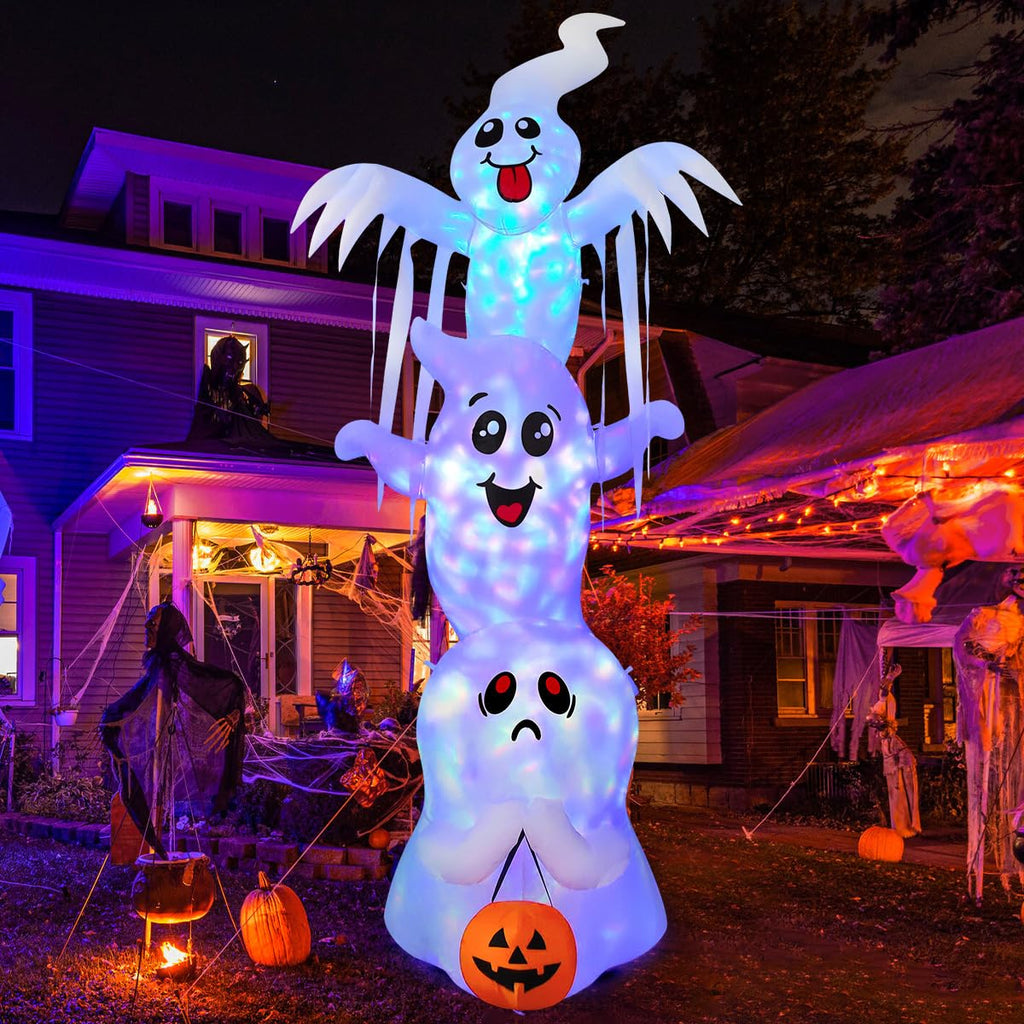 9.8 FT Halloween Inflatable Ghost Outdoor Decoration with Built-in LEDs T3873