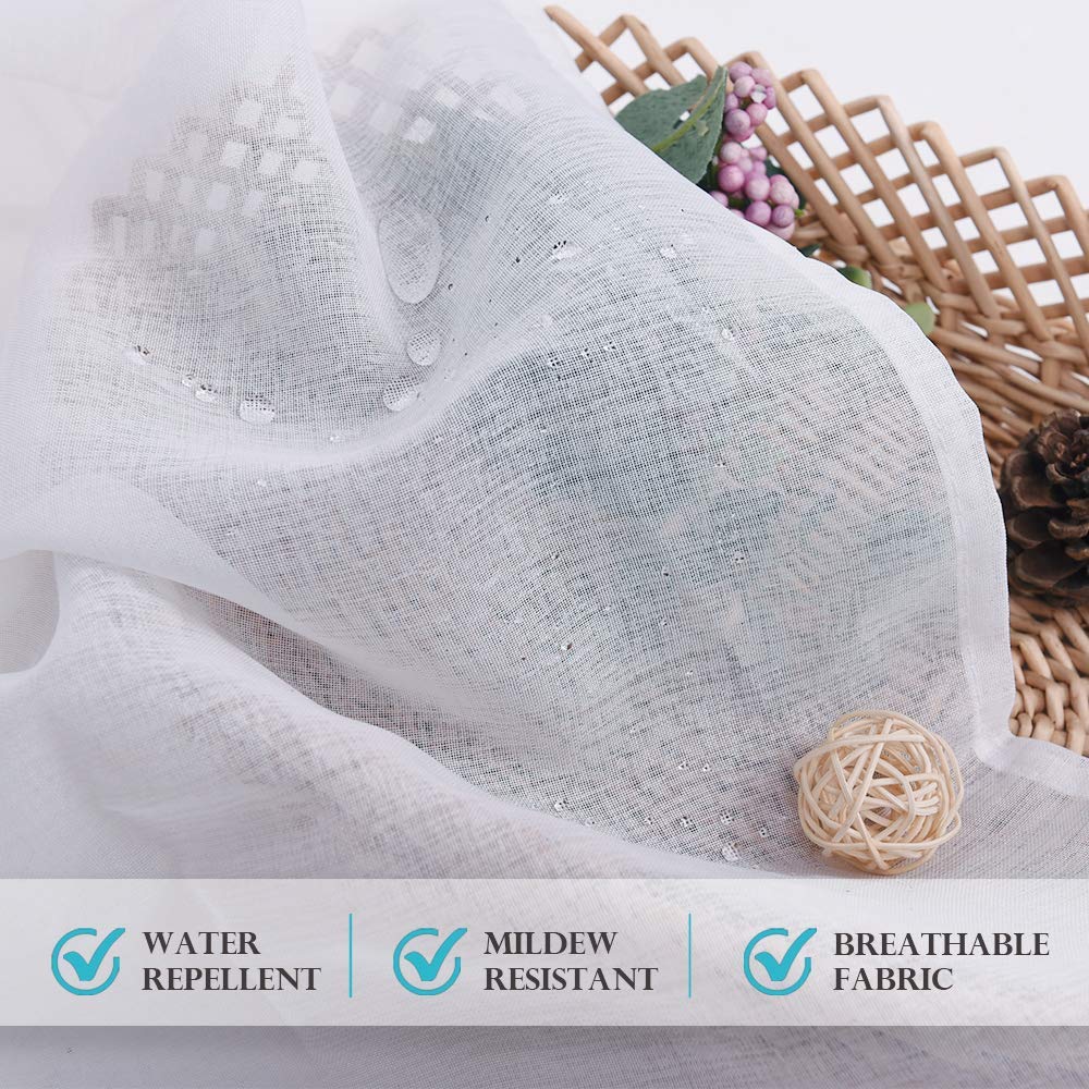 Waterproof Semi-Sheer Outdoor Curtains L528599