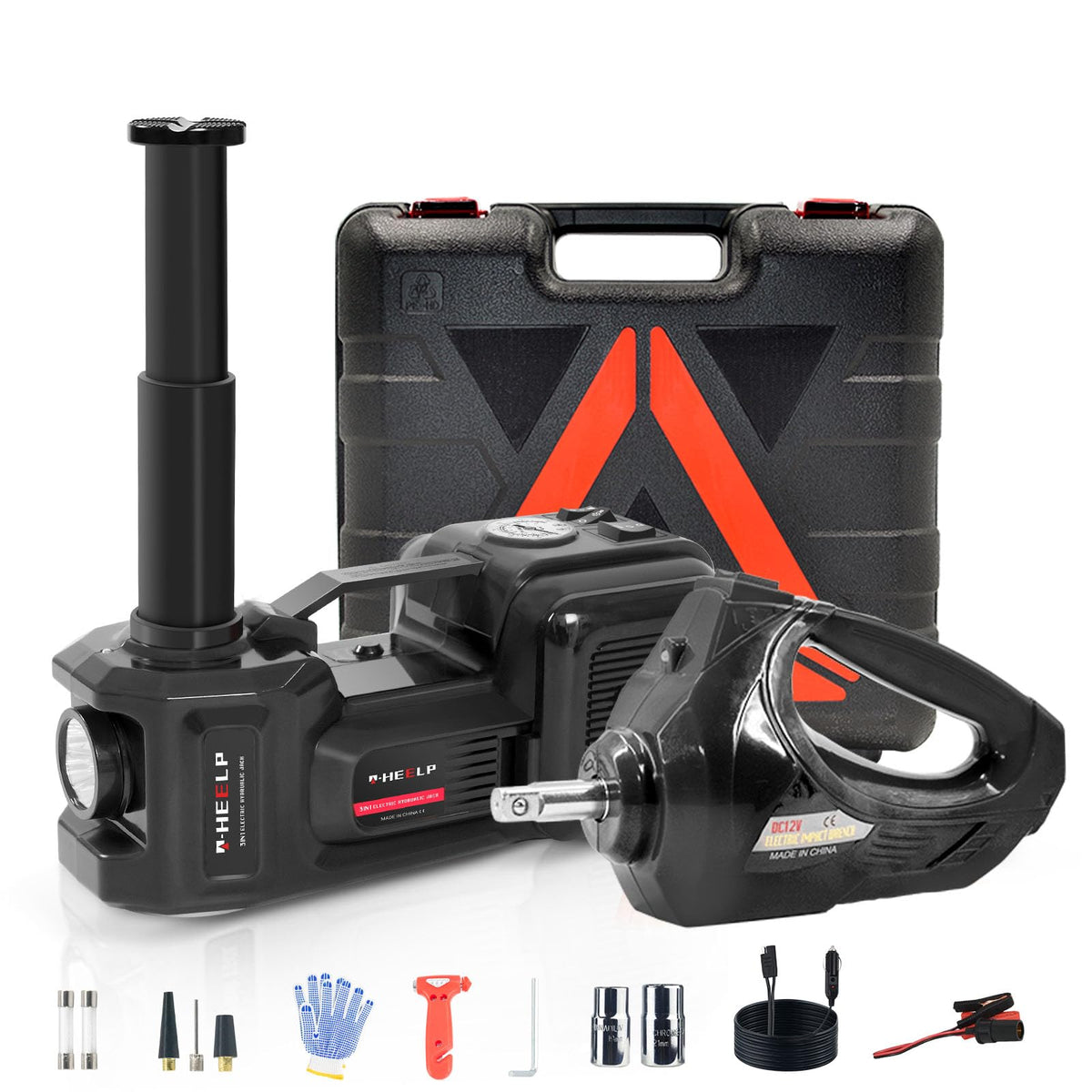 5Ton 12V Hydraulic Electric Car Jack Kit with Impact Wrench B417879