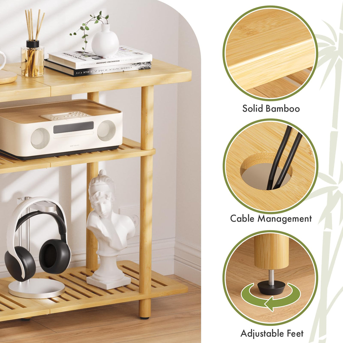 Bamboo 3-Tier TV Stand for up to 32 Inch W970655