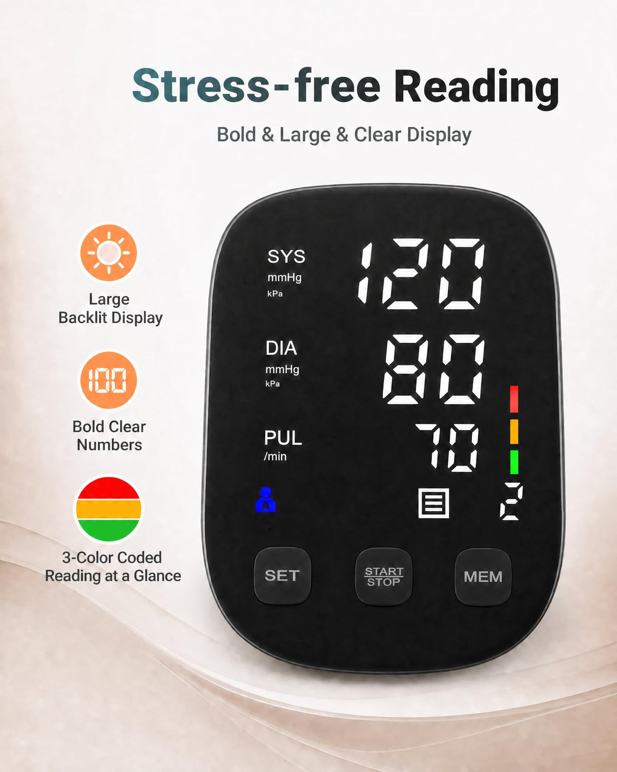 Upper Arm Blood Pressure Monitor with 22-42cm Cuff M257321