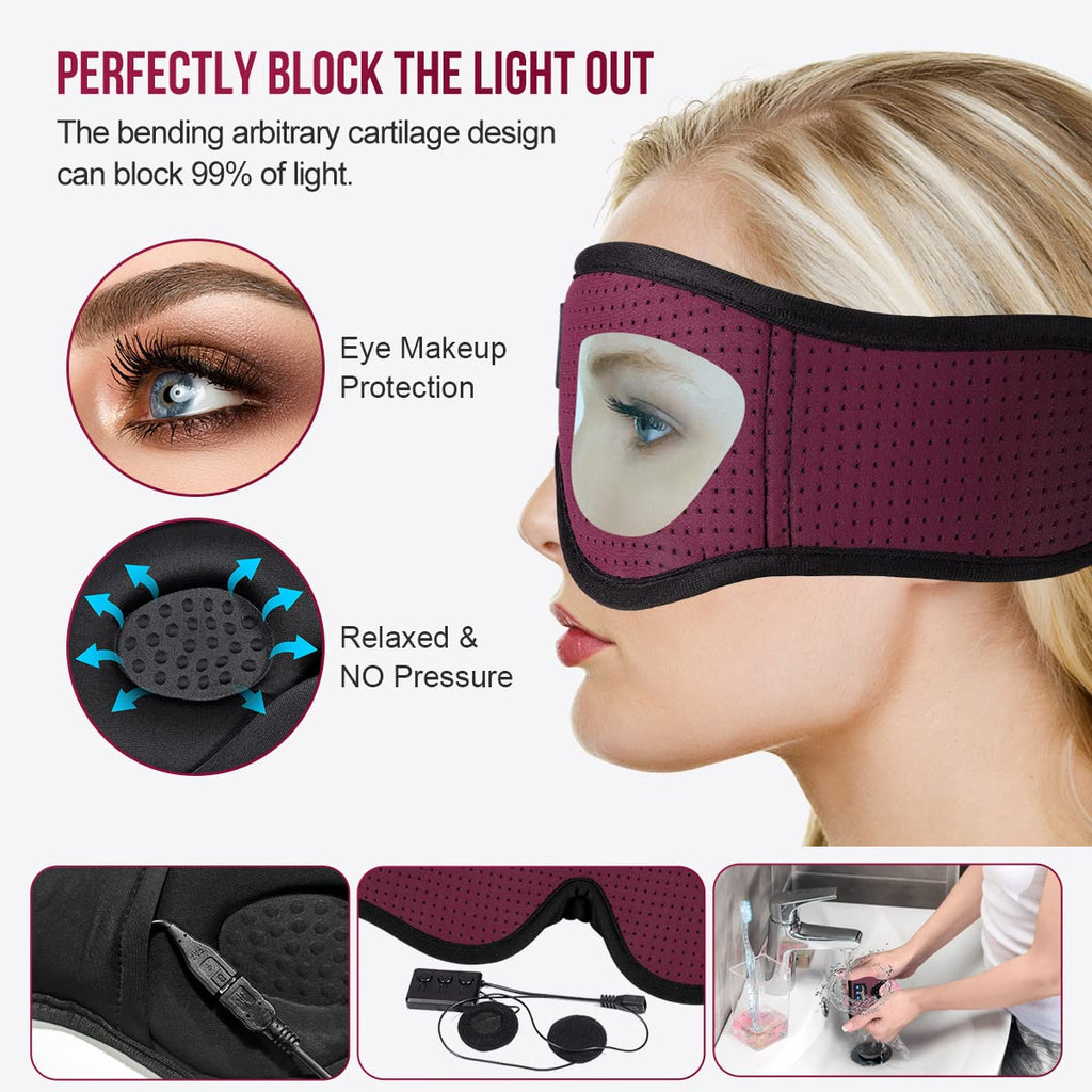 3D Bluetooth Sleep Mask Headphones Pack of 2 P424