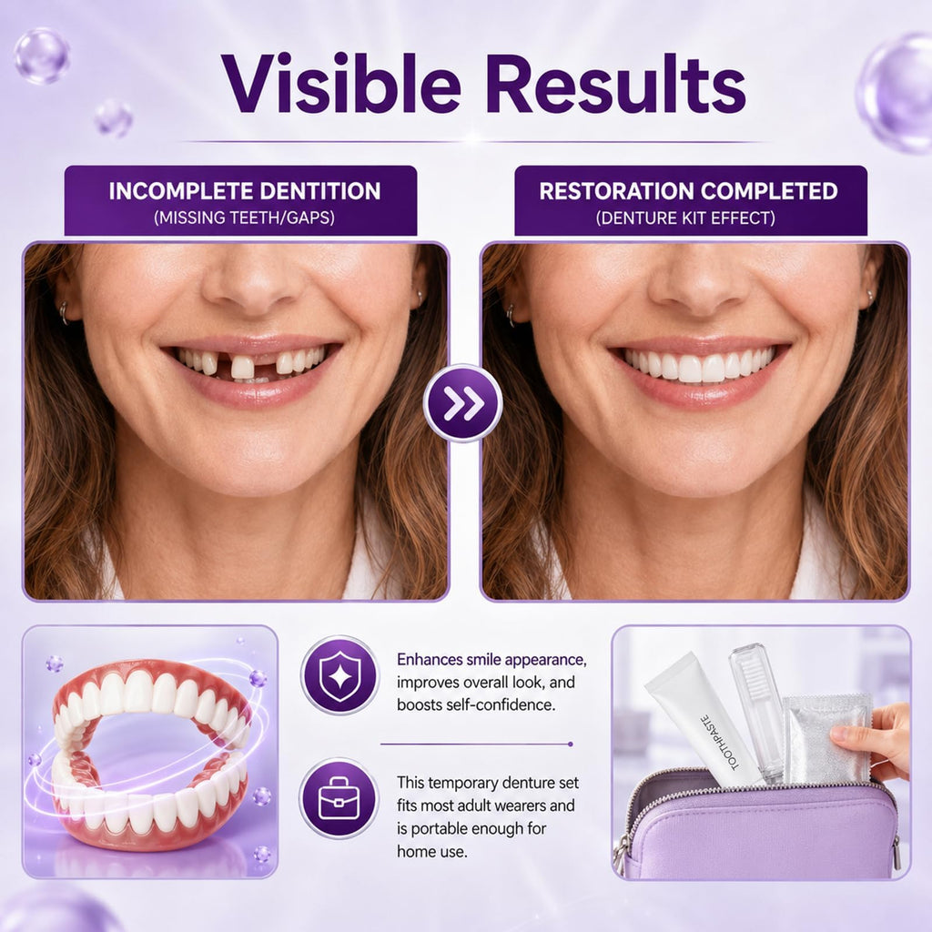Heat Moldable Custom Fit Upper Lower False Teeth K5031