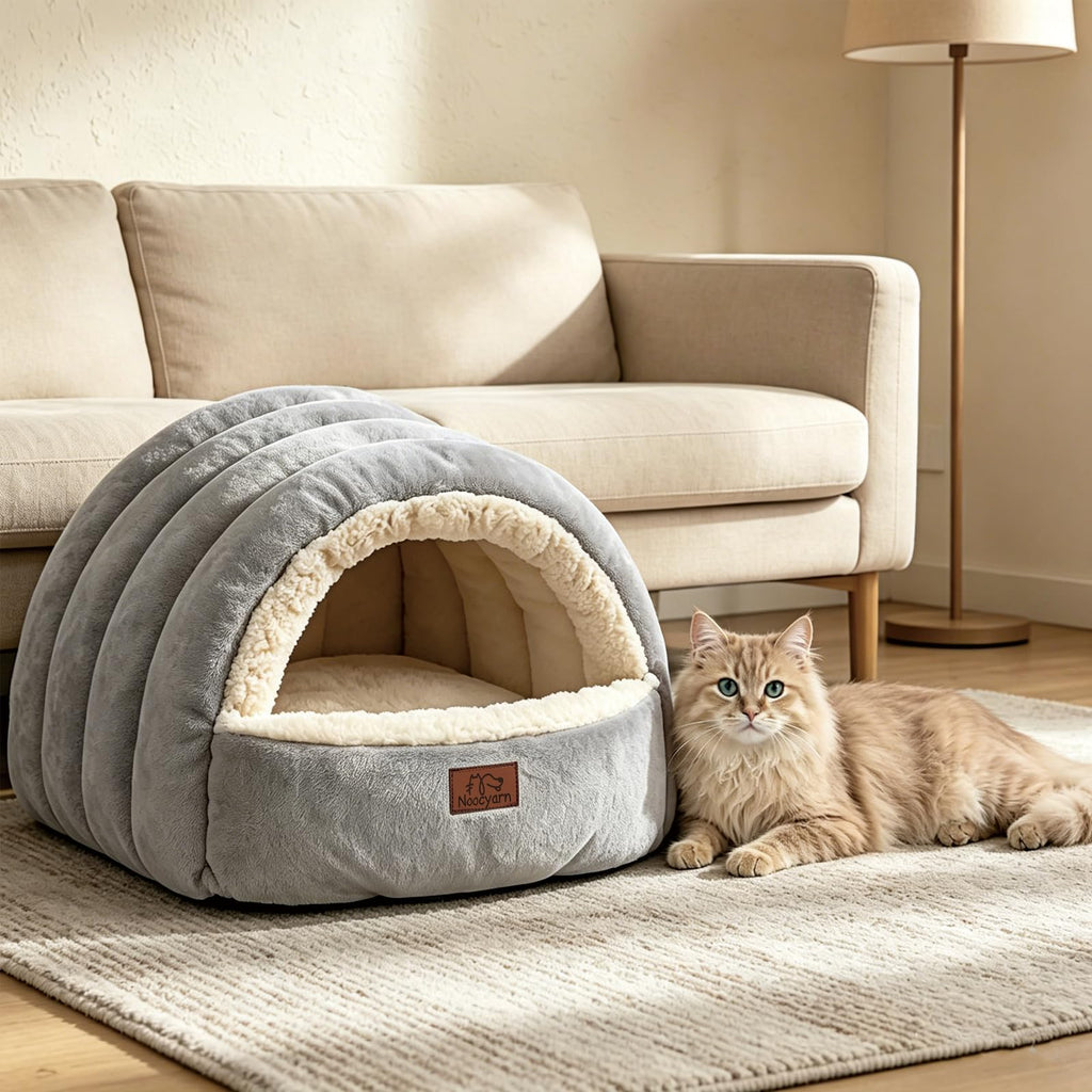 Covered Cat Bed Cave Grey G4312