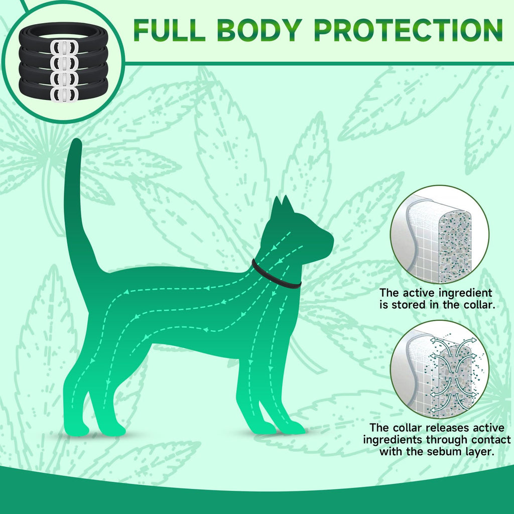 Black 4-Pack Cat Flea and Tick Collar N79123