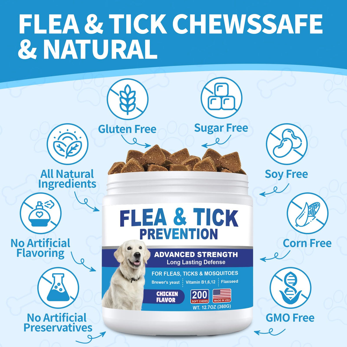 Flea and Tick Chewables 200Ct C3766
