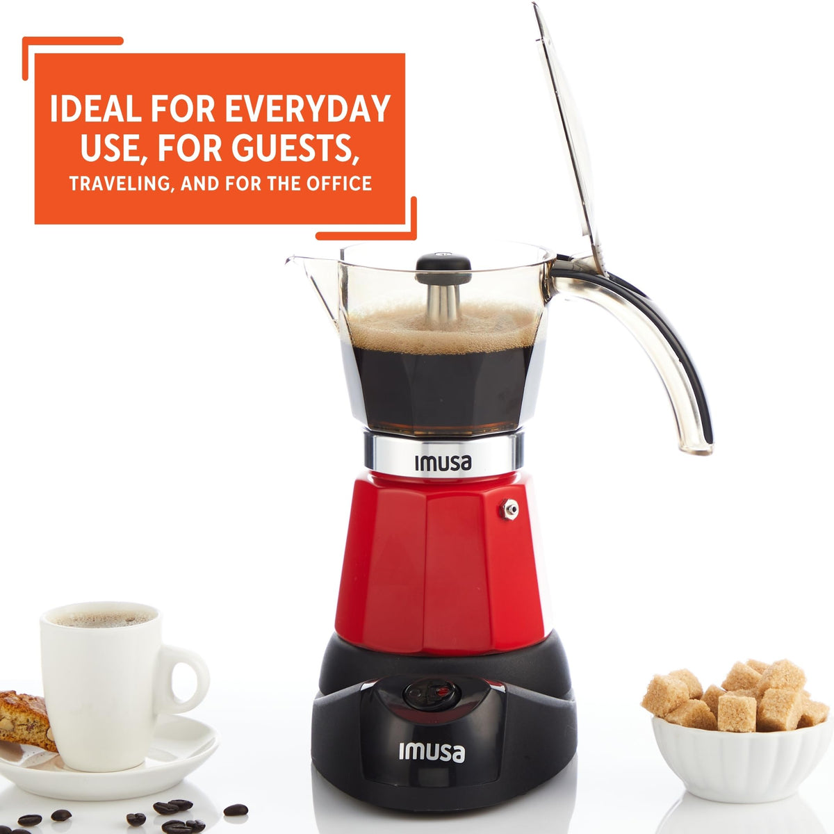 Red Electric Espresso Coffee Maker X7018