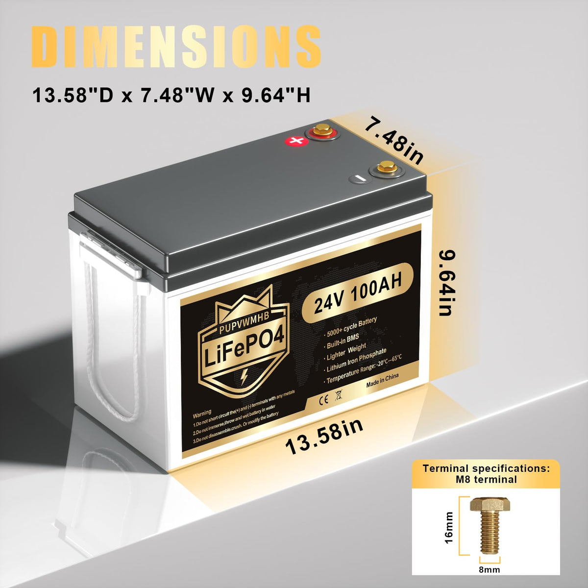 24V 100AH Lifepo4 Battery with 100A BMS Y710761