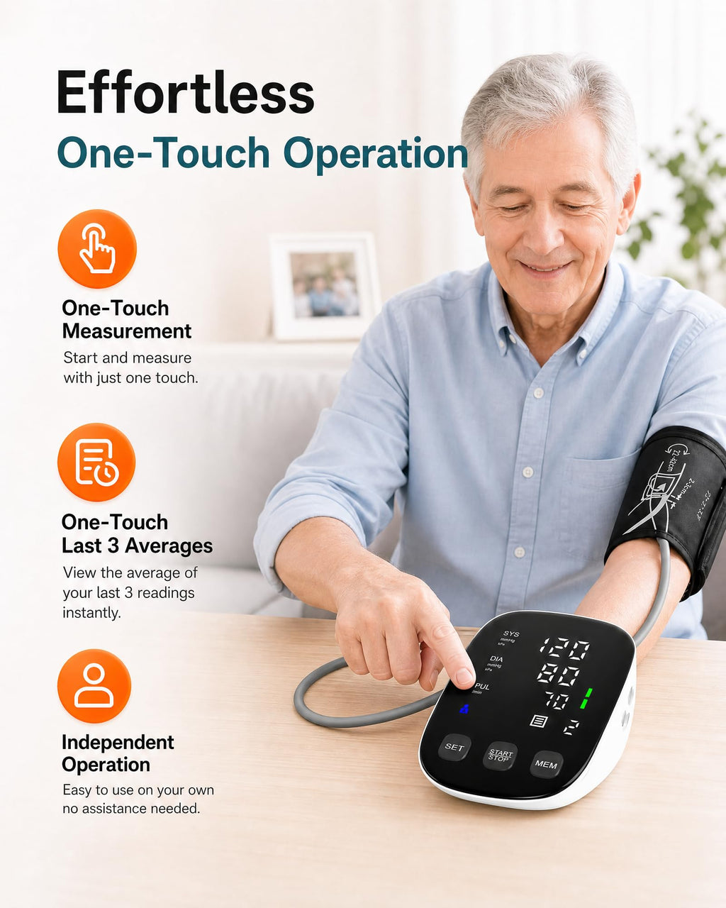 Upper Arm Blood Pressure Monitor with 22-42cm Cuff M257321