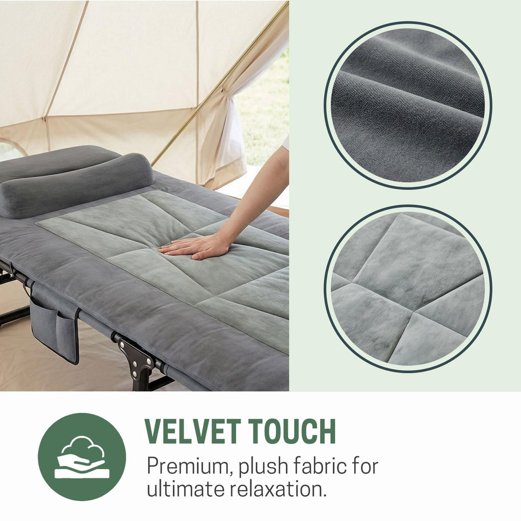 Folding Camping Cot with Pad and Pillow P93966