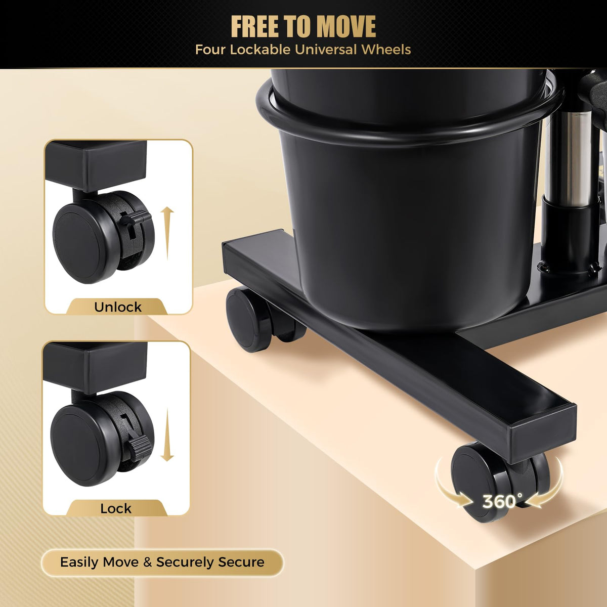 Portable Shampoo Bowl with Electric Pump, Adjustable Height, 2 Buckets, Black A2311